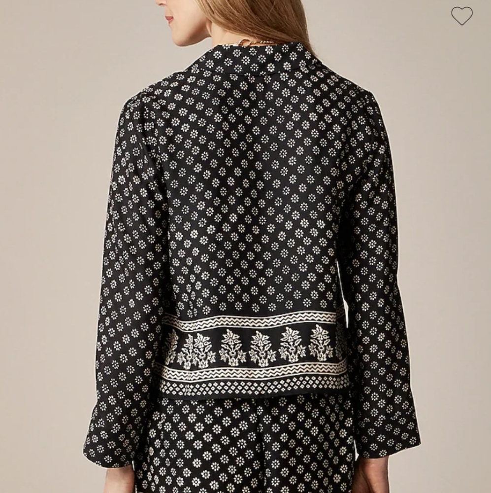 J. Crew Camp Collar Button Up Shirt in Block Print - Picture 4 of 11